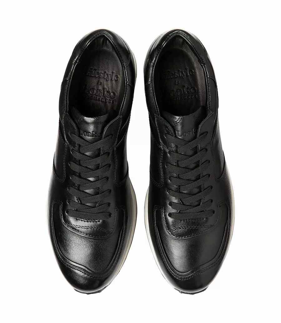 LOAKE Foster Black Calf Leather Sneakers