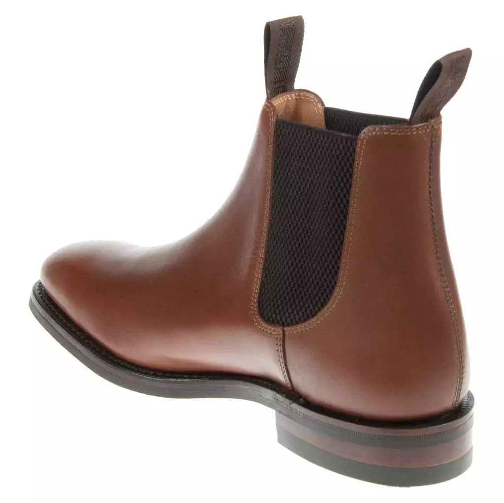 Loake men's Chatsworth slip-on ankle boots in UK size 10, ideal for smart casual occasions, with elasticated leather design.