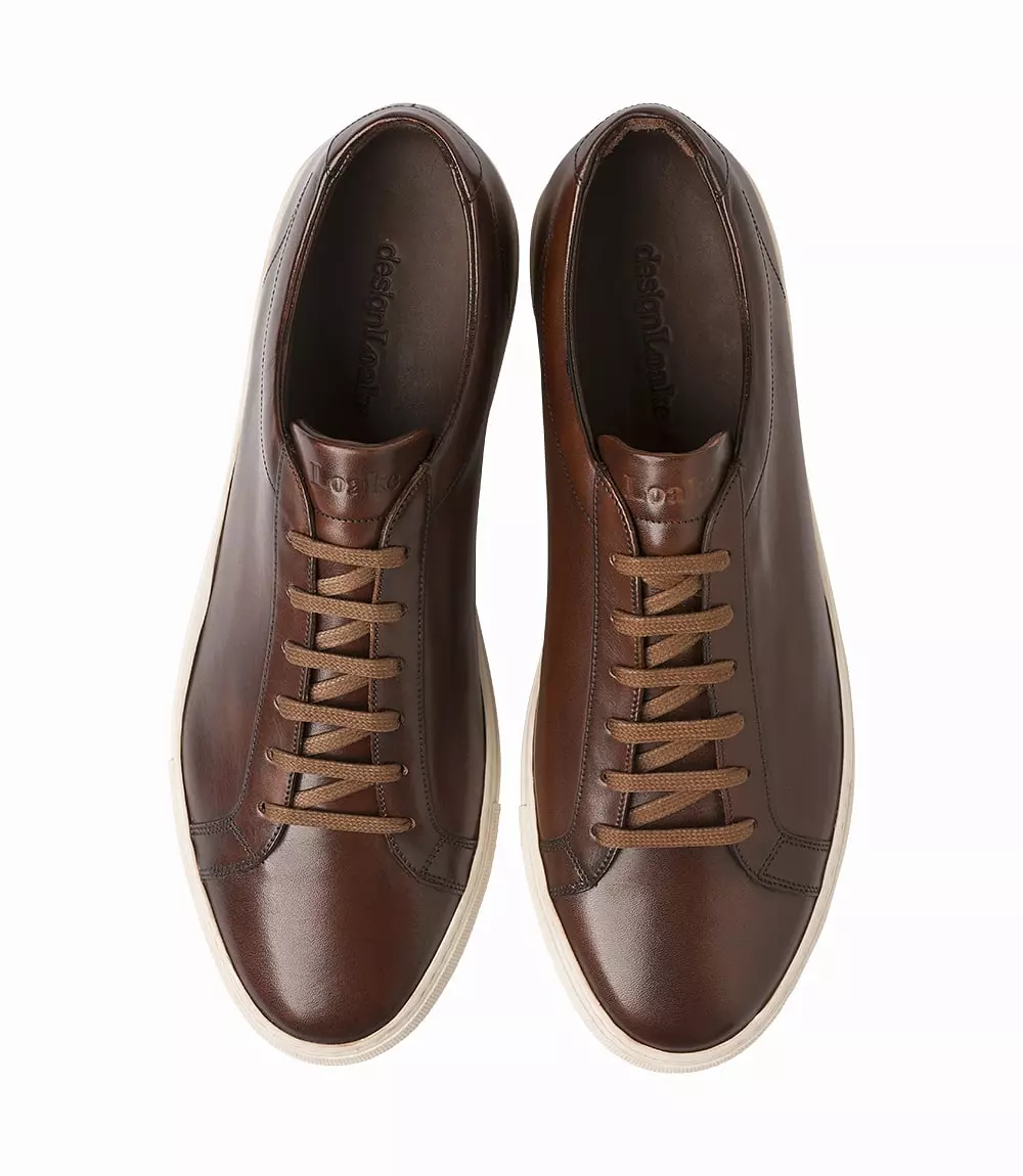 LOAKE Sprint Leather Sneakers in Dark Brown