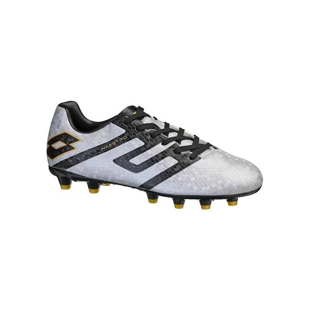 Lotto Maestro 705 FG Jnr Football Boots - Grey/Black/Gold.