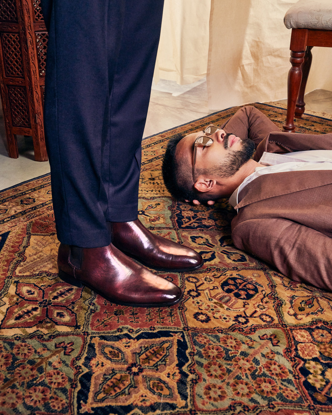 Louis Chelsea Boots - Coffee (Hand-Painted Patina)