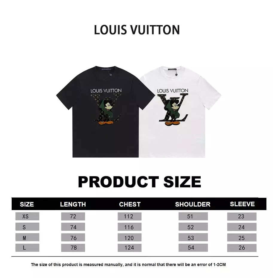 Louis Vuitton 23SS Mickey Mouse Print White T-Shirt 8.9 inches