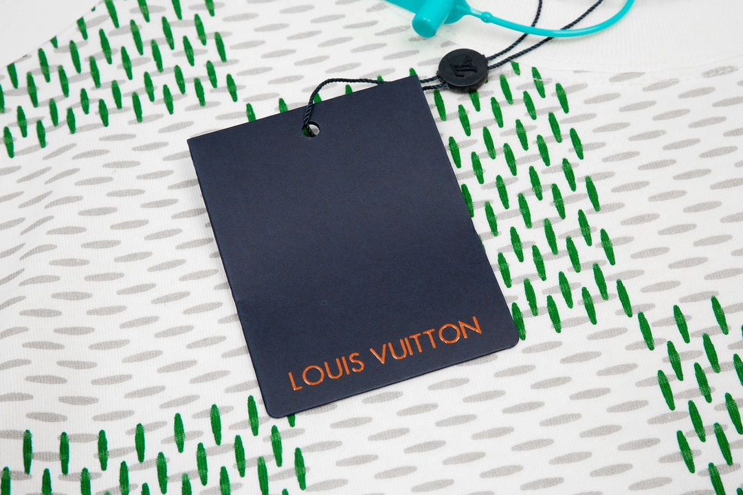 Louis Vuitton 23SS Plaid Logo Print T-Shirt - White & Green