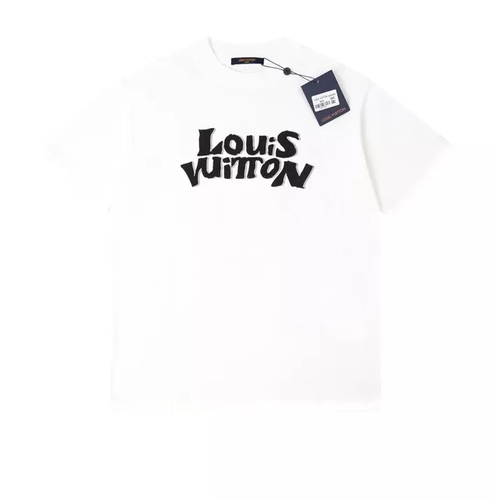 Louis Vuitton 23SS White Short Sleeve T-Shirt with Cartoon Rabbit Logo Print Size 7.4