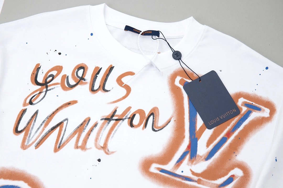 Louis Vuitton 24SS catwalk graffiti watercolor T-shirt White 1.16