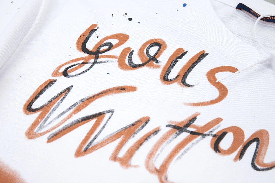 Louis Vuitton 24SS catwalk graffiti watercolor T-shirt White 1.16