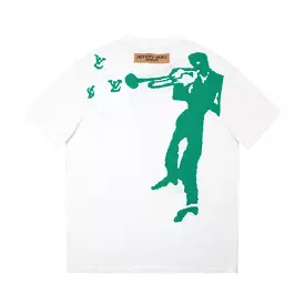 Louis Vuitton 24SS White Short-Sleeved T-Shirt Instrument Player 1.16