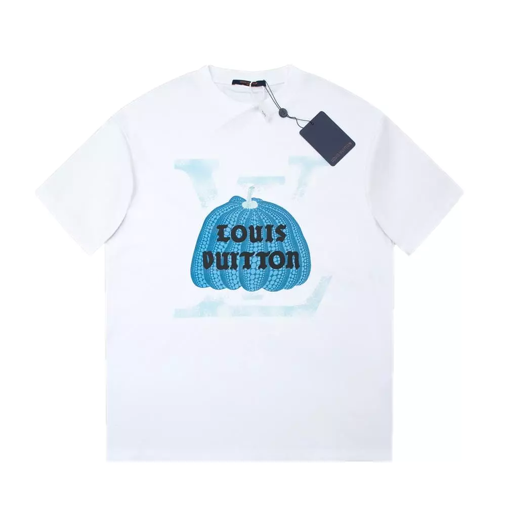 Louis Vuitton Spring T-shirt with Pumpkin Letter Logo in White - 1.22