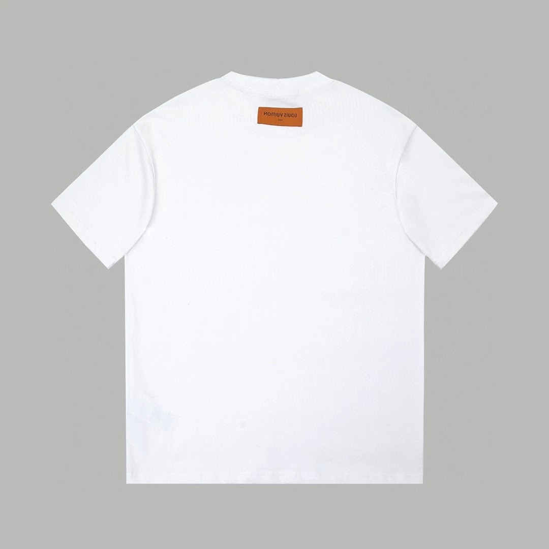 Louis Vuitton Spring T-shirt with Pumpkin Letter Logo in White - 1.22