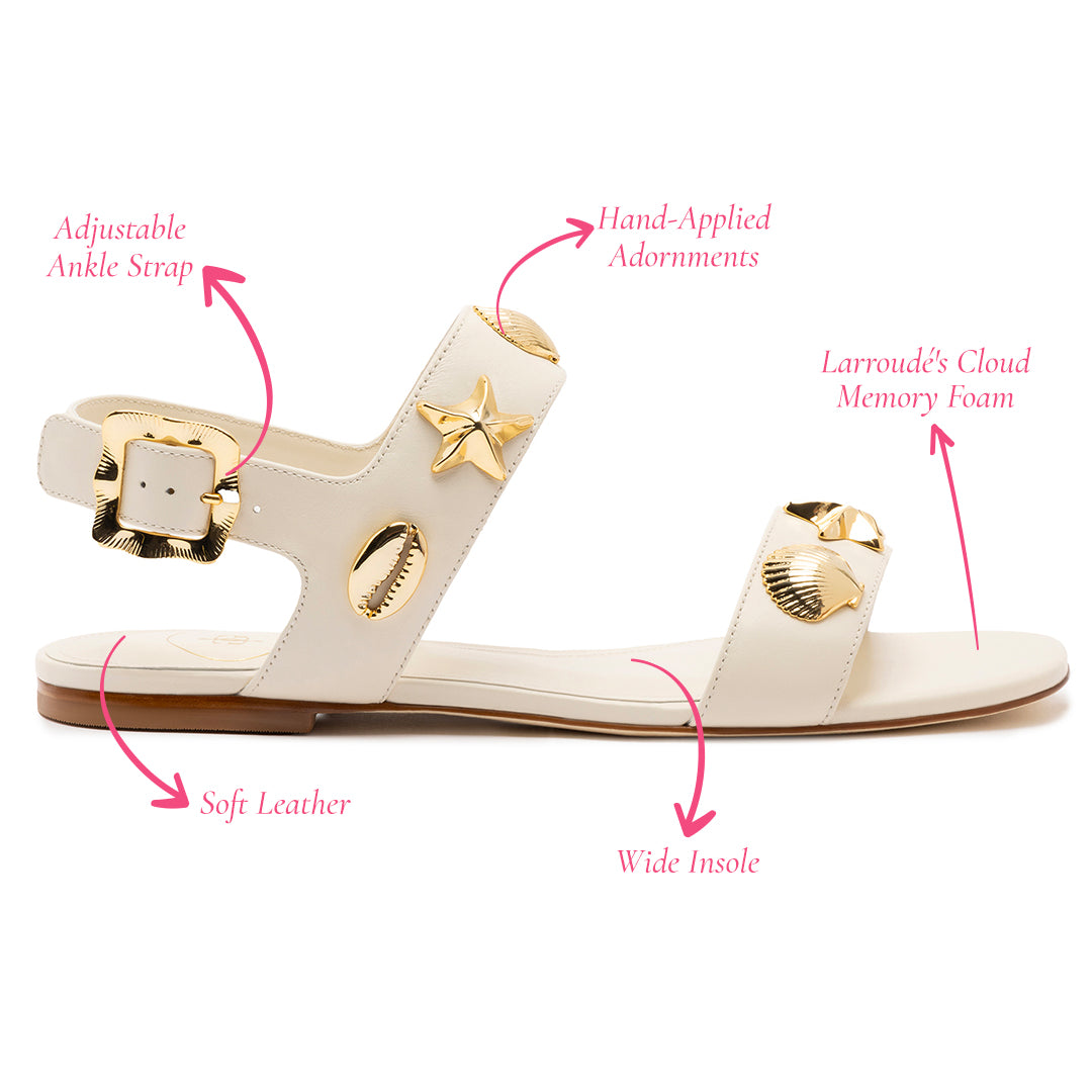 Madison Flat - Ivory Leather - Shop Now