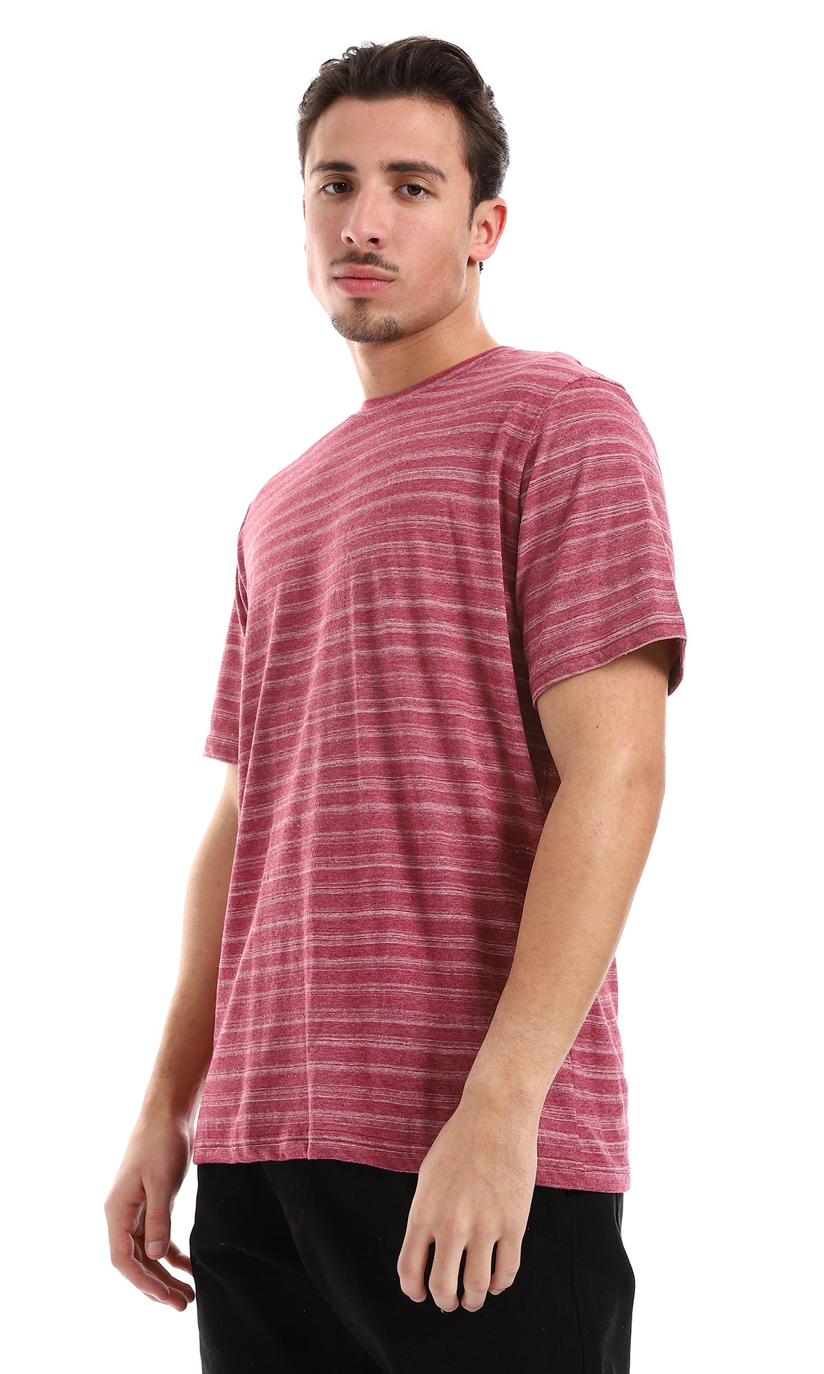 Magenta & White Heather Tee - Hips Length