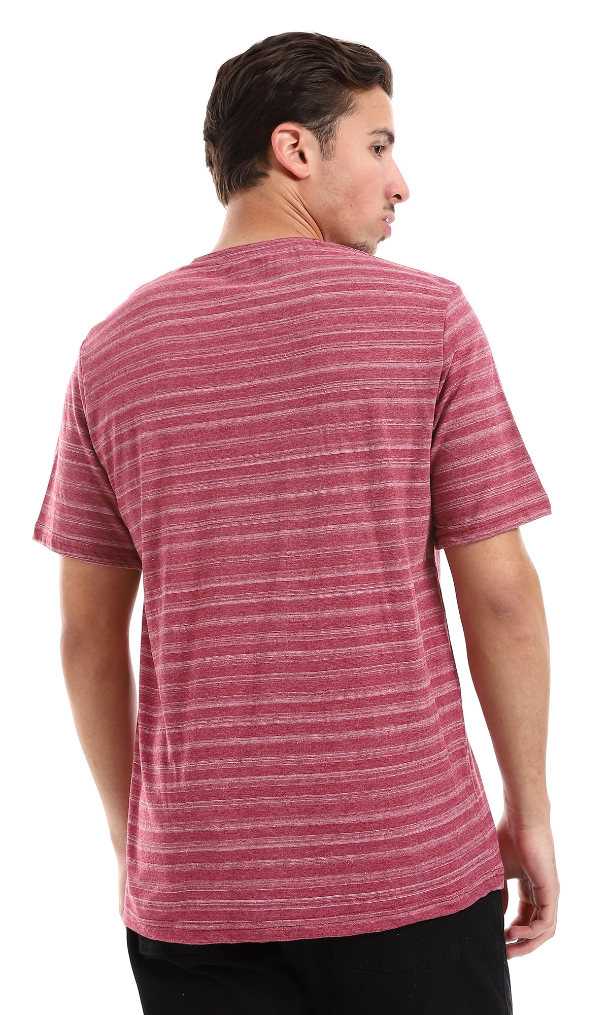 Magenta & White Heather Tee - Hips Length