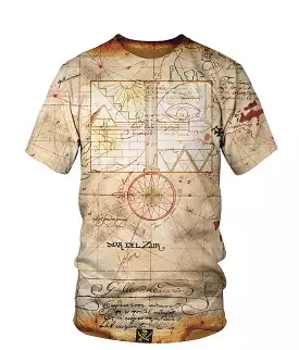 Map of Treasure, Treasure Hunt, Pirate's Treasure, Blackbeard, Adventure, Secret, Mystery T Shirt - VECHTR001