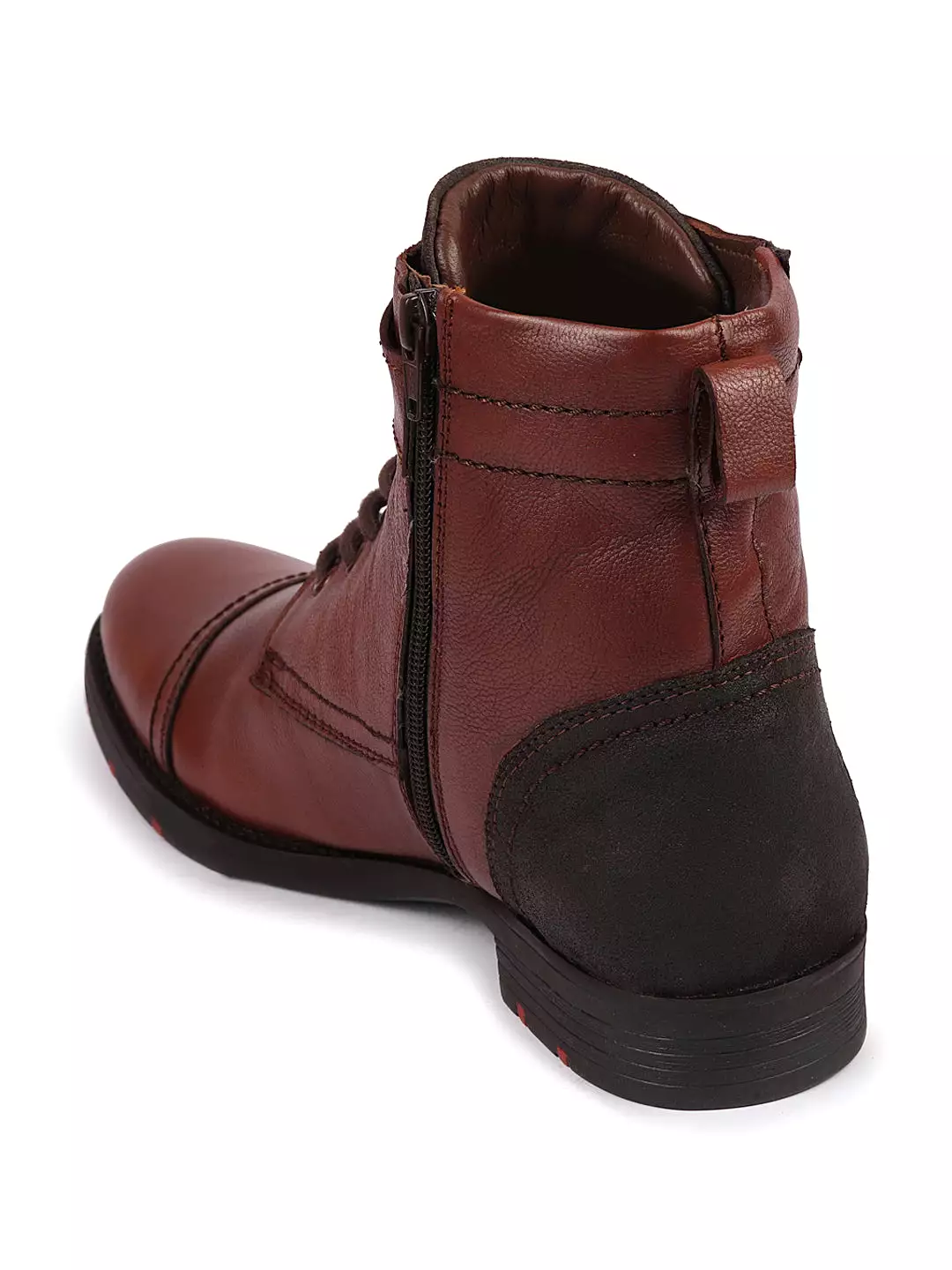 Men Tan High Ankle Leather Winter Boots