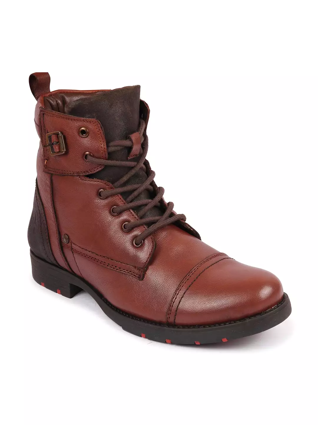 Men Tan High Ankle Leather Winter Boots