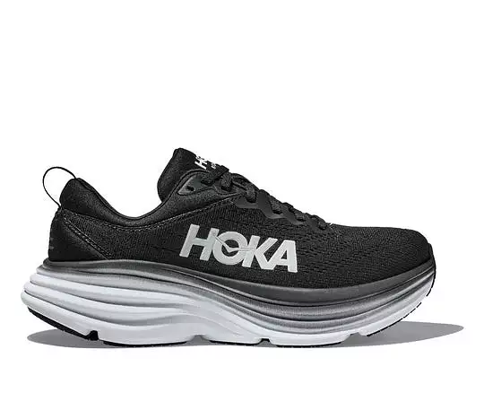 Men's Bondi 8 Black/White running shoes by Hoka - BWHT 1123202