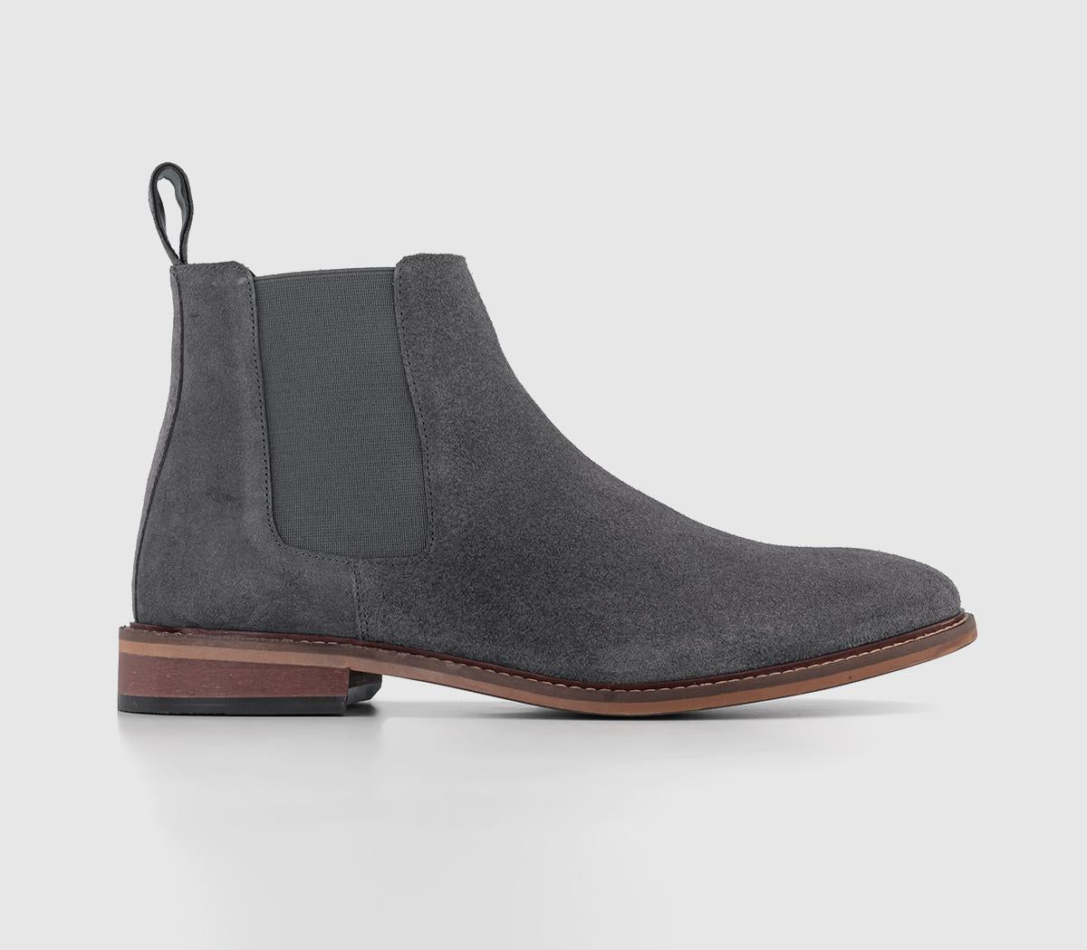 Mens Grey Suede Chelsea Boots Beacon Office