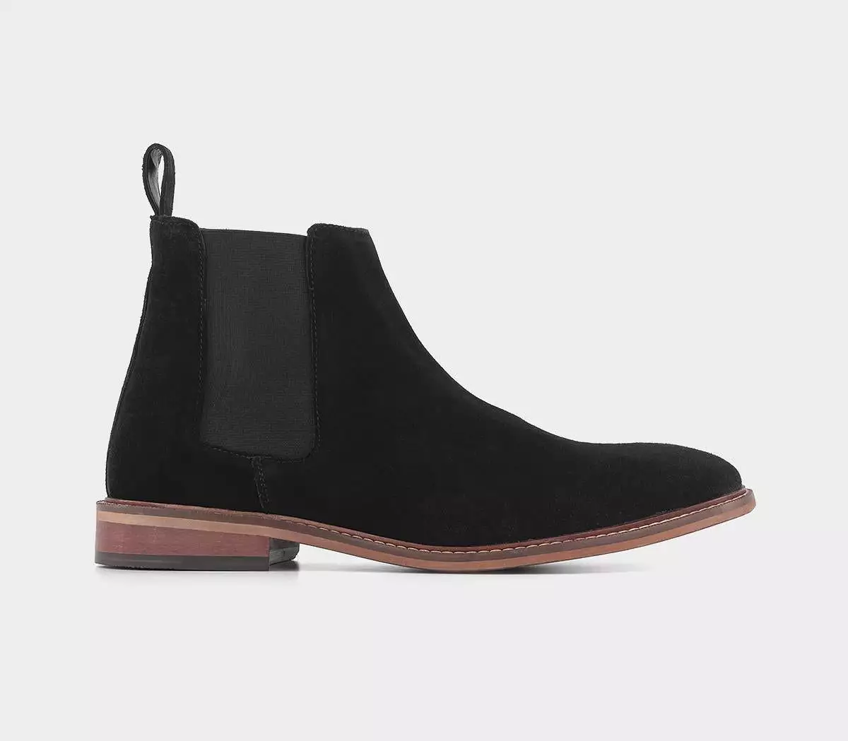 Mens Office Black Suede Chelsea Boots