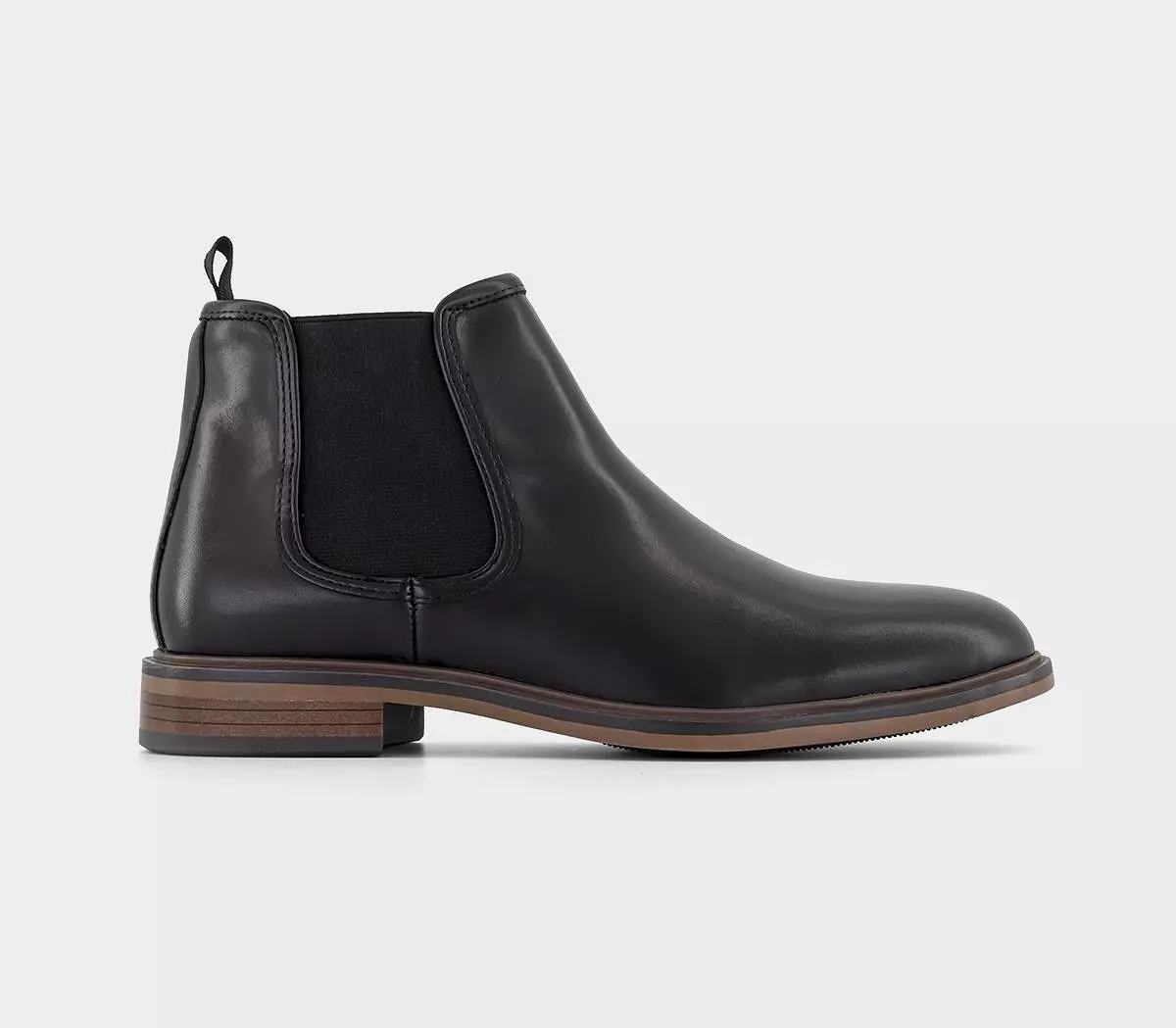 Mens Smart Black Leather Chelsea Boots - Office Brockhurst