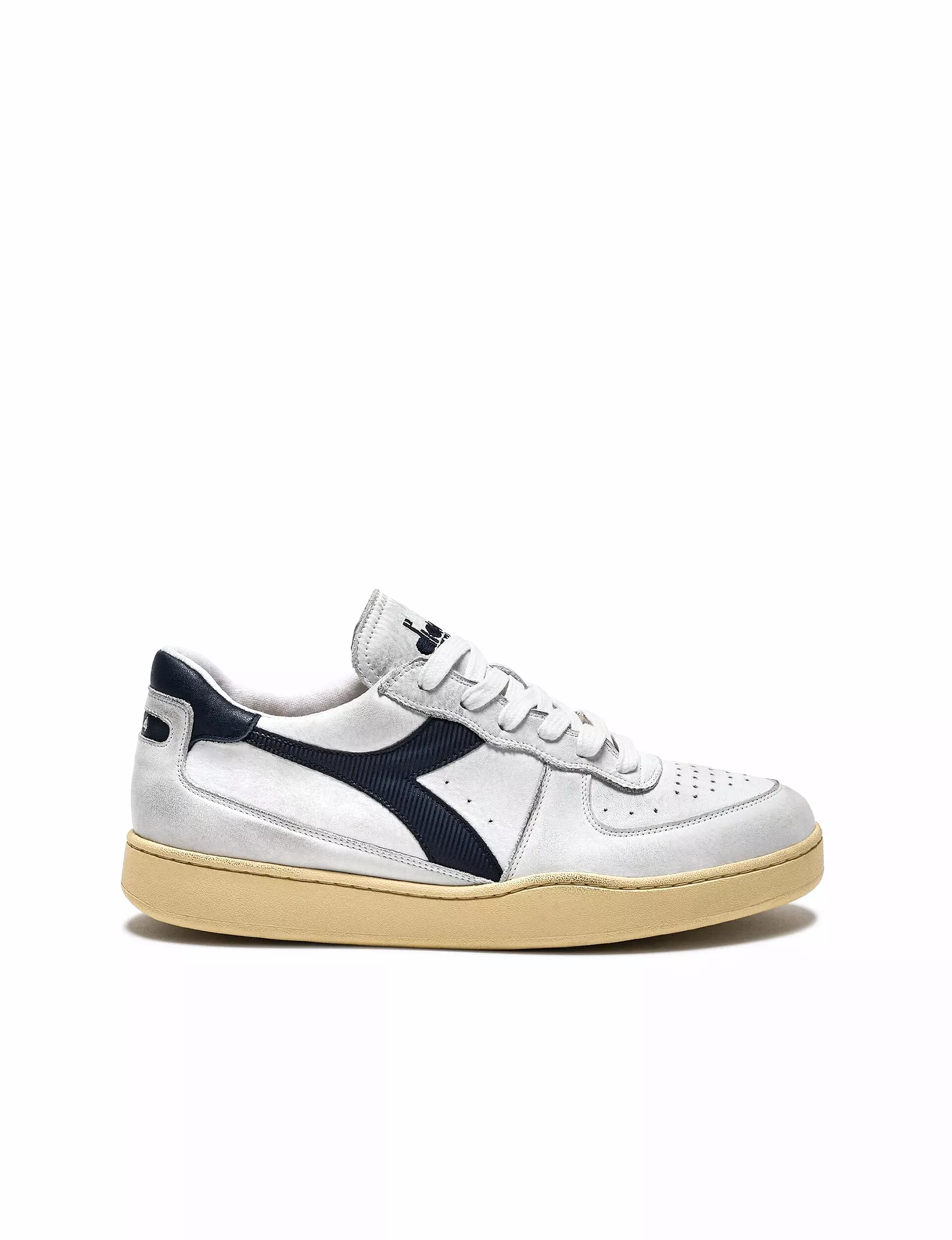 Mi Basket Low Used Sneaker, White/Blue - for sale - affordable price