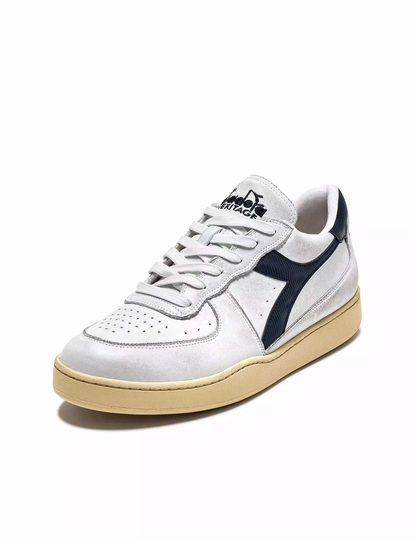 Mi Basket Low Used Sneaker, White/Blue - for sale - affordable price