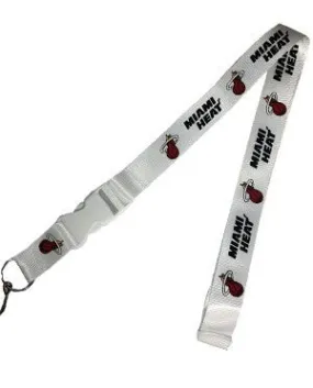 Miami Heat White Lanyard