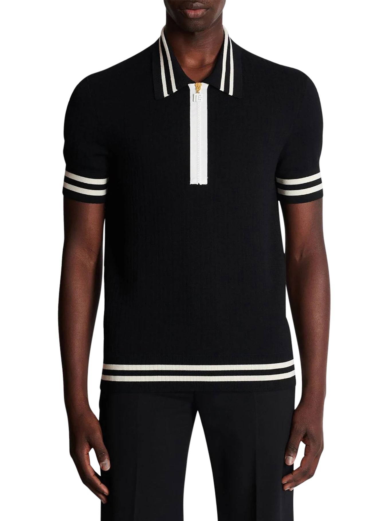 Monogram wool polo shirt