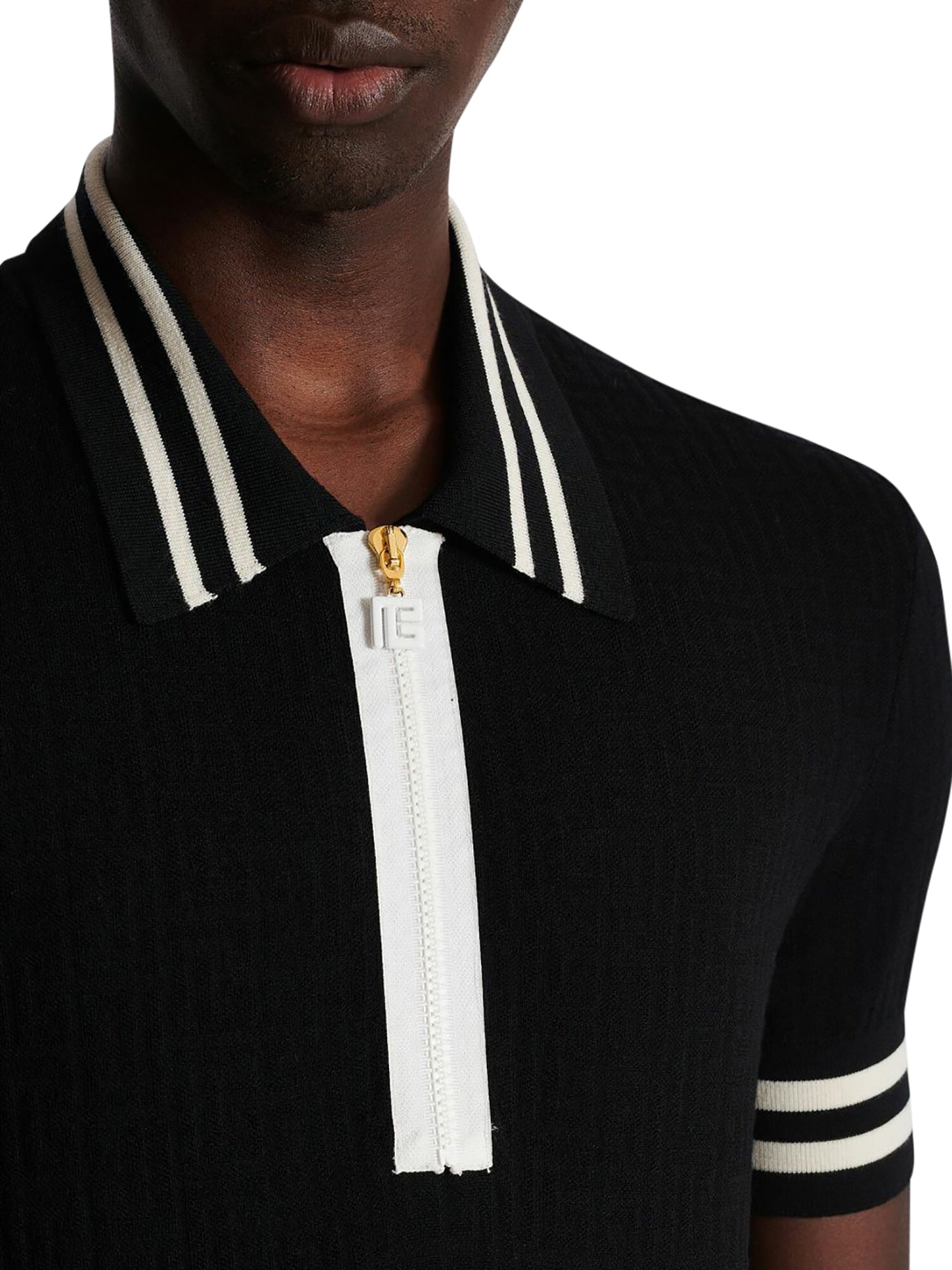 Monogram wool polo shirt