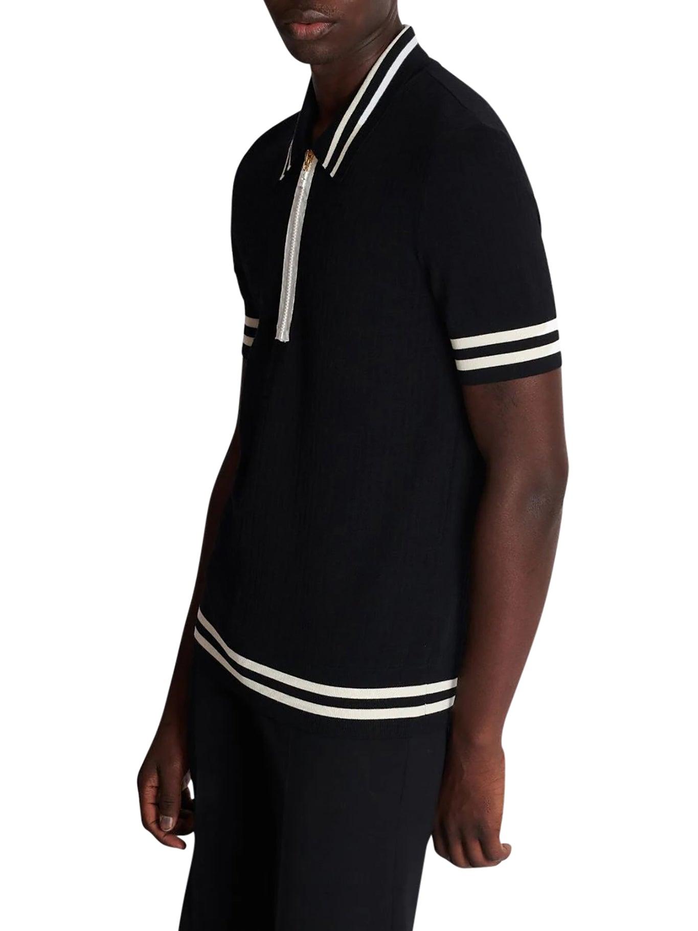 Monogram wool polo shirt