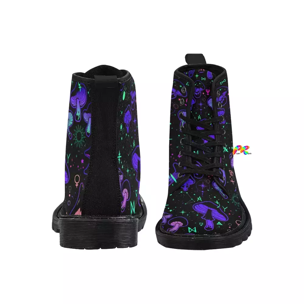 Mushroom Rave Boots with Lace-up for Women