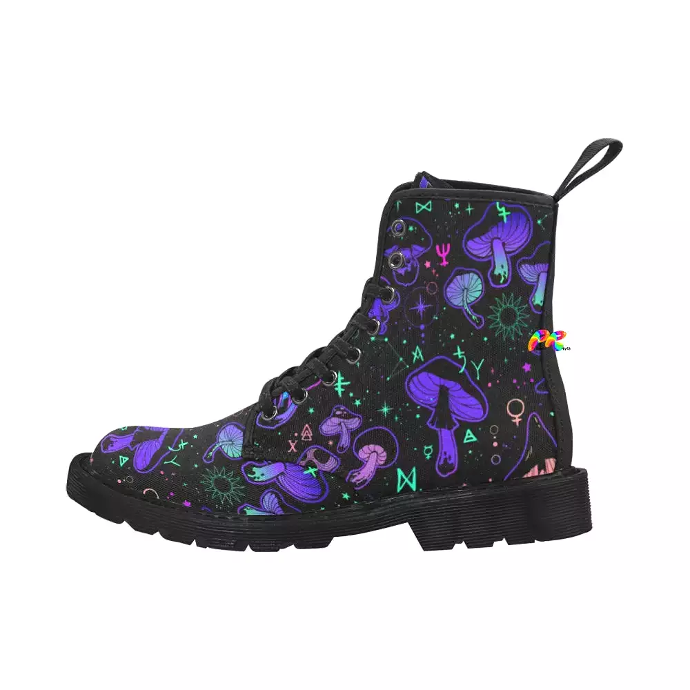 Mushroom Rave Boots with Lace-up for Women