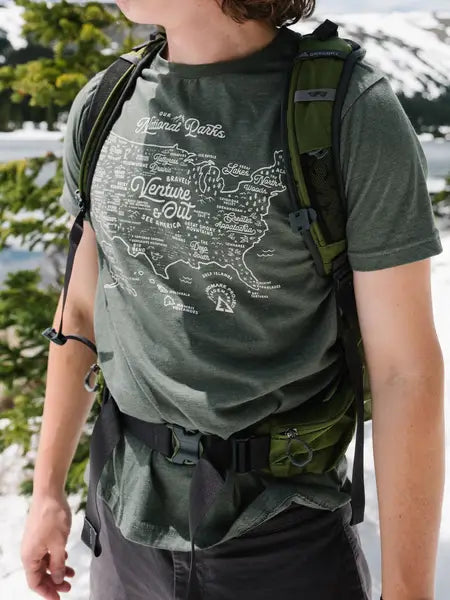 National Parks T-shirt featuring a Map