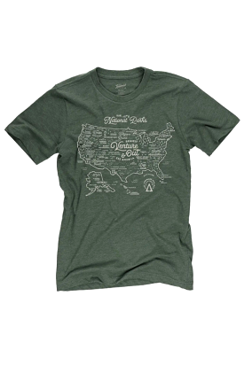 National Parks T-shirt featuring a Map