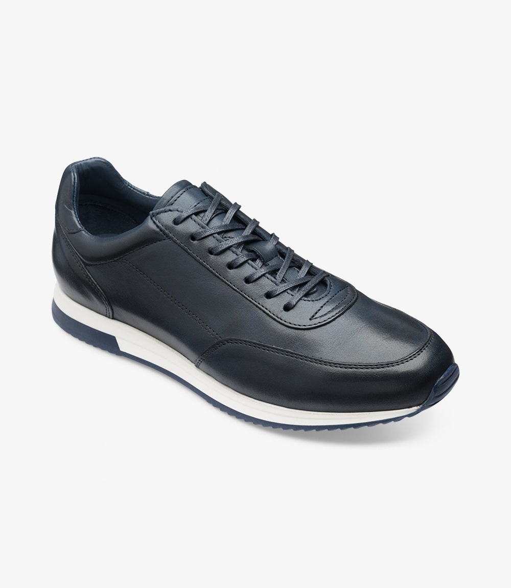 Navy Leather Sneakers - LOAKE Bannister