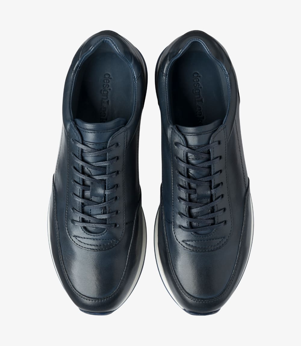 Navy Leather Sneakers - LOAKE Bannister