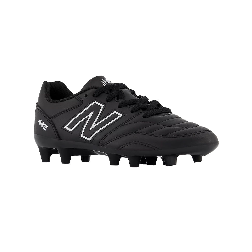 New Balance 442 V2 Academy Junior FG Football Boots, Black/White