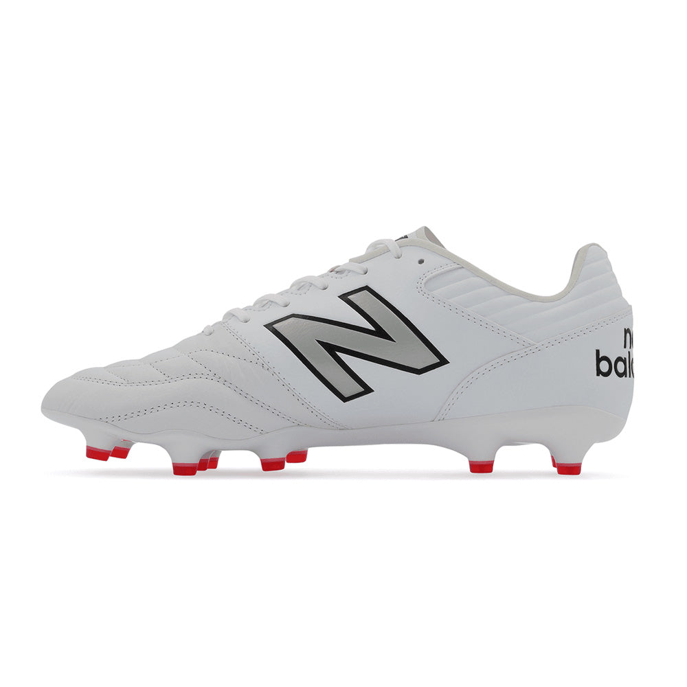 New Balance 442 V2 Pro FG Football Boots - White/Silver/Red