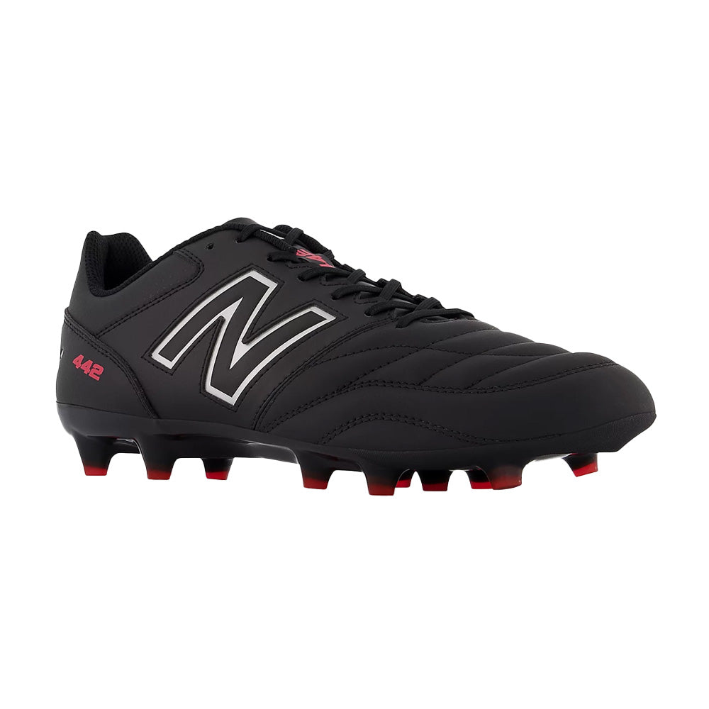 New Balance 442 V2 Pro FG Soccer Cleats (Black/White/Red)