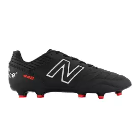 New Balance 442 V2 Pro FG Soccer Cleats (Black/White/Red)