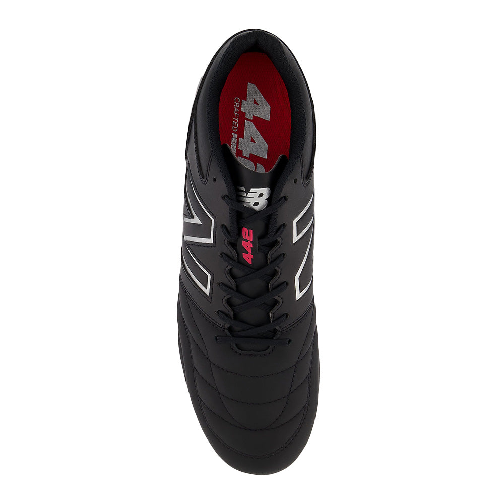 New Balance 442 V2 Pro FG Soccer Cleats (Black/White/Red)