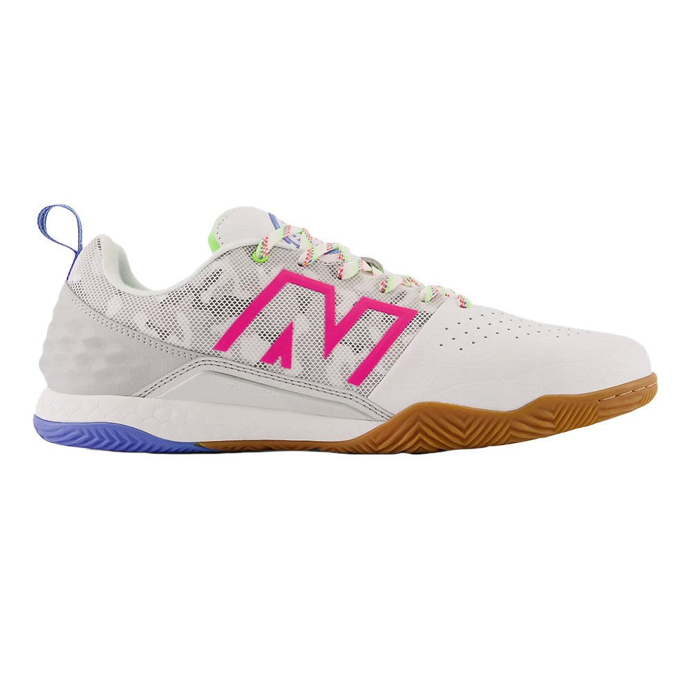 New Balance Audazo V6 Pro IN 2E Soccer Shoes (White/Pink/Blue)