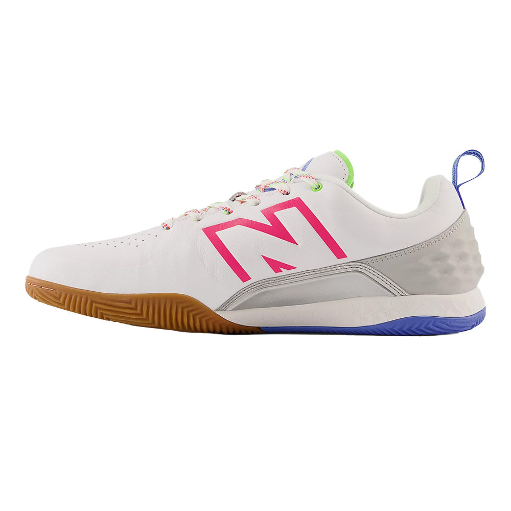 New Balance Audazo V6 Pro IN 2E Soccer Shoes (White/Pink/Blue)