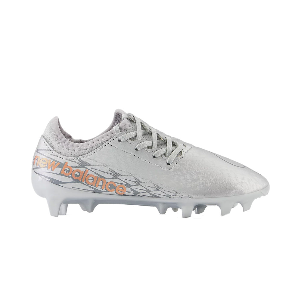 New Balance Furon V7 Dispatch Junior FG Football Boots Silver Copper Grey