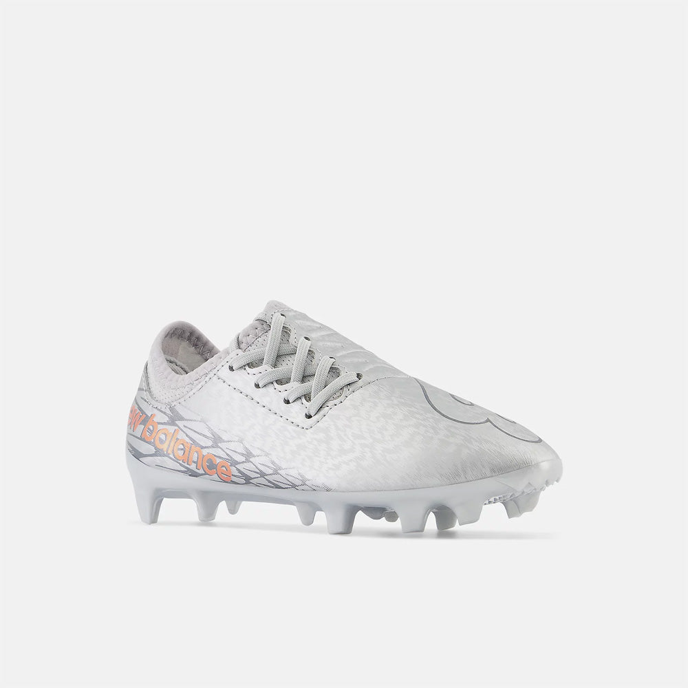 New Balance Furon V7 Dispatch Junior FG Football Boots Silver Copper Grey