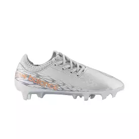 New Balance Furon V7 Dispatch Junior FG Football Boots Silver Copper Grey