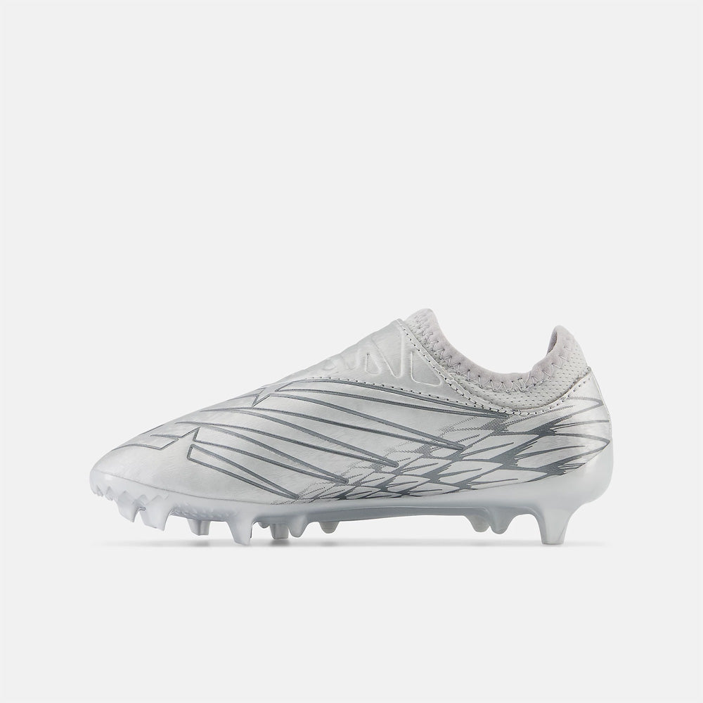 New Balance Furon V7 Dispatch Junior FG Football Boots Silver Copper Grey