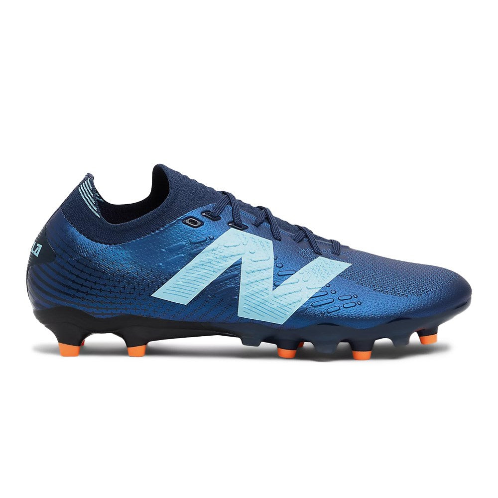 New Balance Tekela Pro Low V4+ FG Football Boots Navy Sky Blue Hot Mango