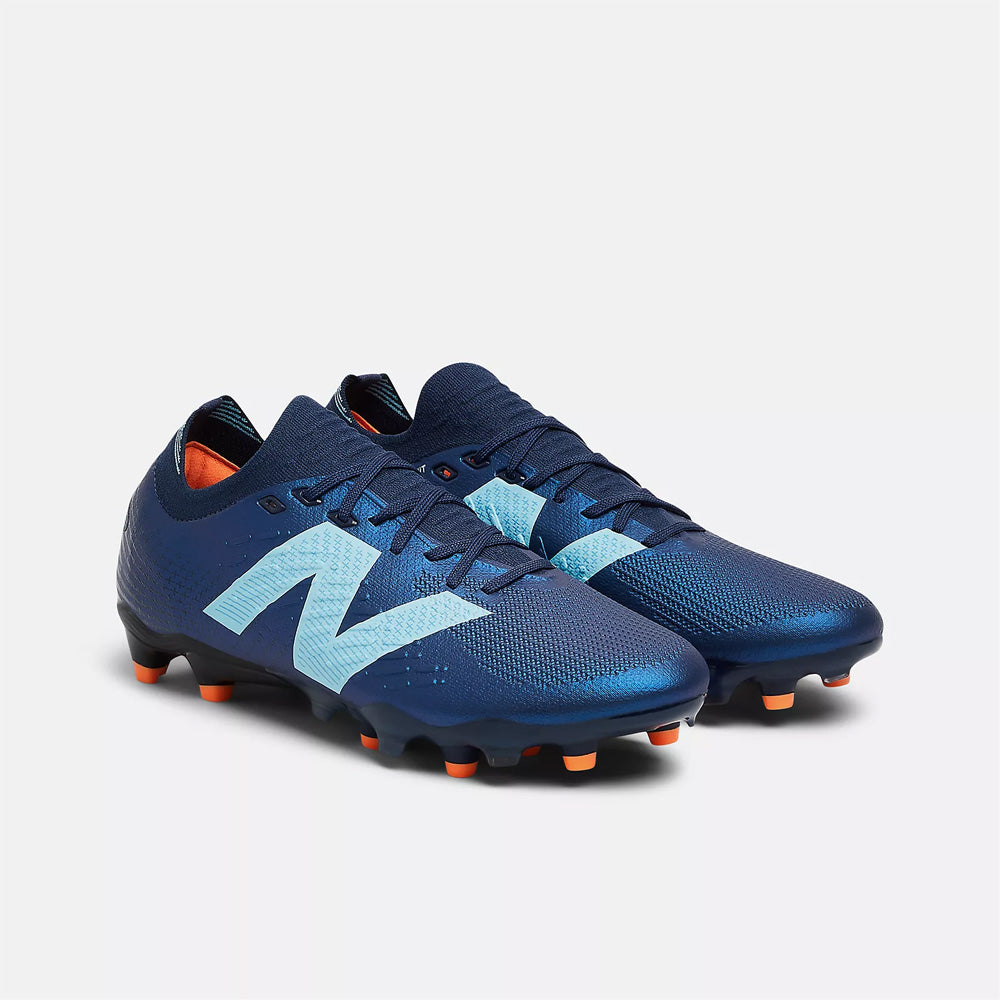 New Balance Tekela Pro Low V4+ FG Football Boots Navy Sky Blue Hot Mango