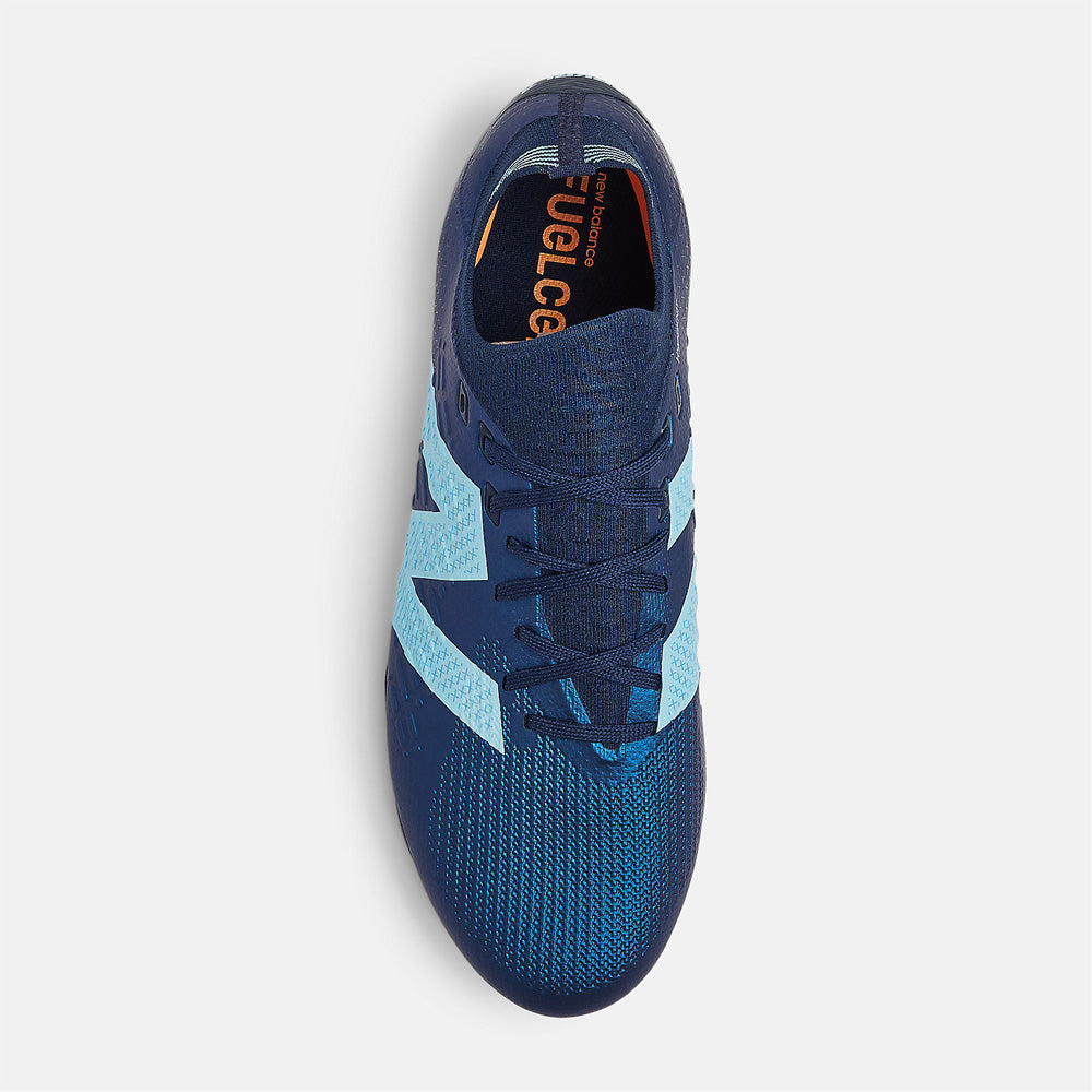 New Balance Tekela Pro Low V4+ FG Football Boots Navy Sky Blue Hot Mango