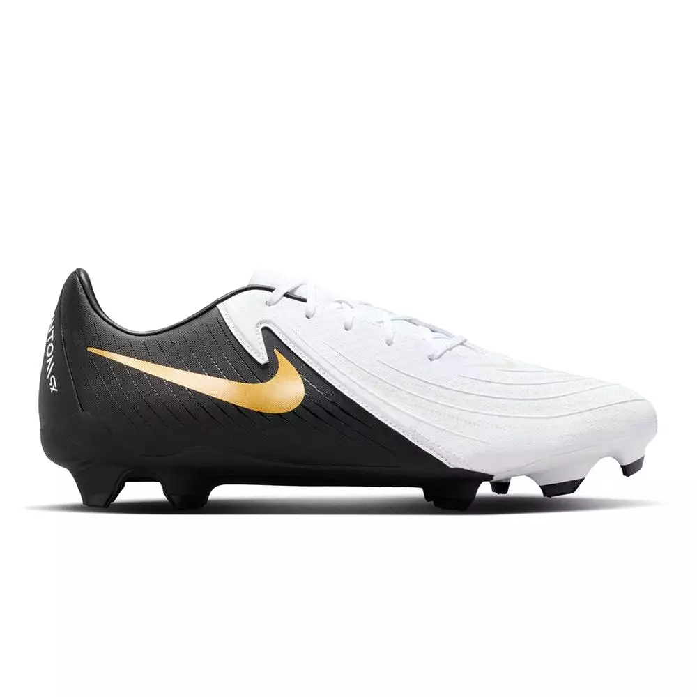 Nike GX 2 Academy FG Football Boots, White Black Metallic Gold